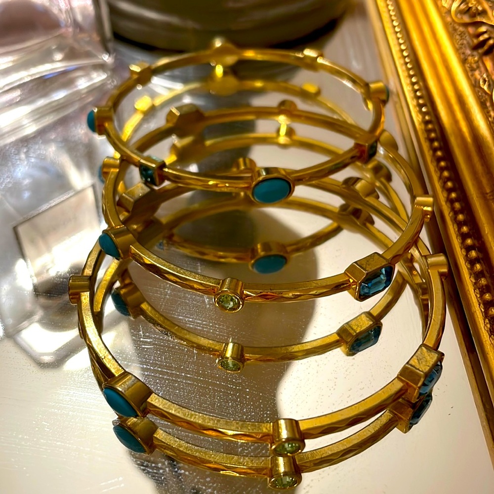 Designer, beautiful, three turquoise bracelets bangles